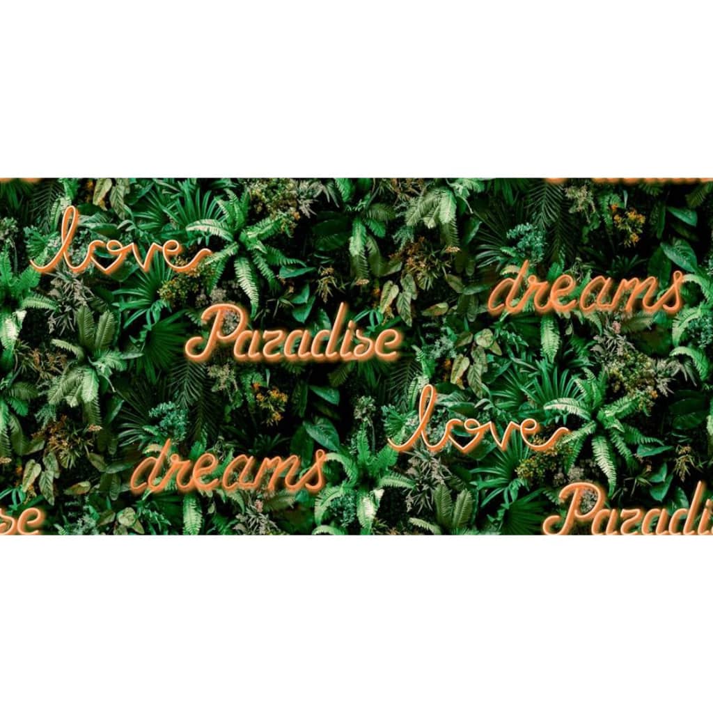 Wallpaper North Wall Noord Wallpaper Buona lettera neon con piante verdi e arancioni