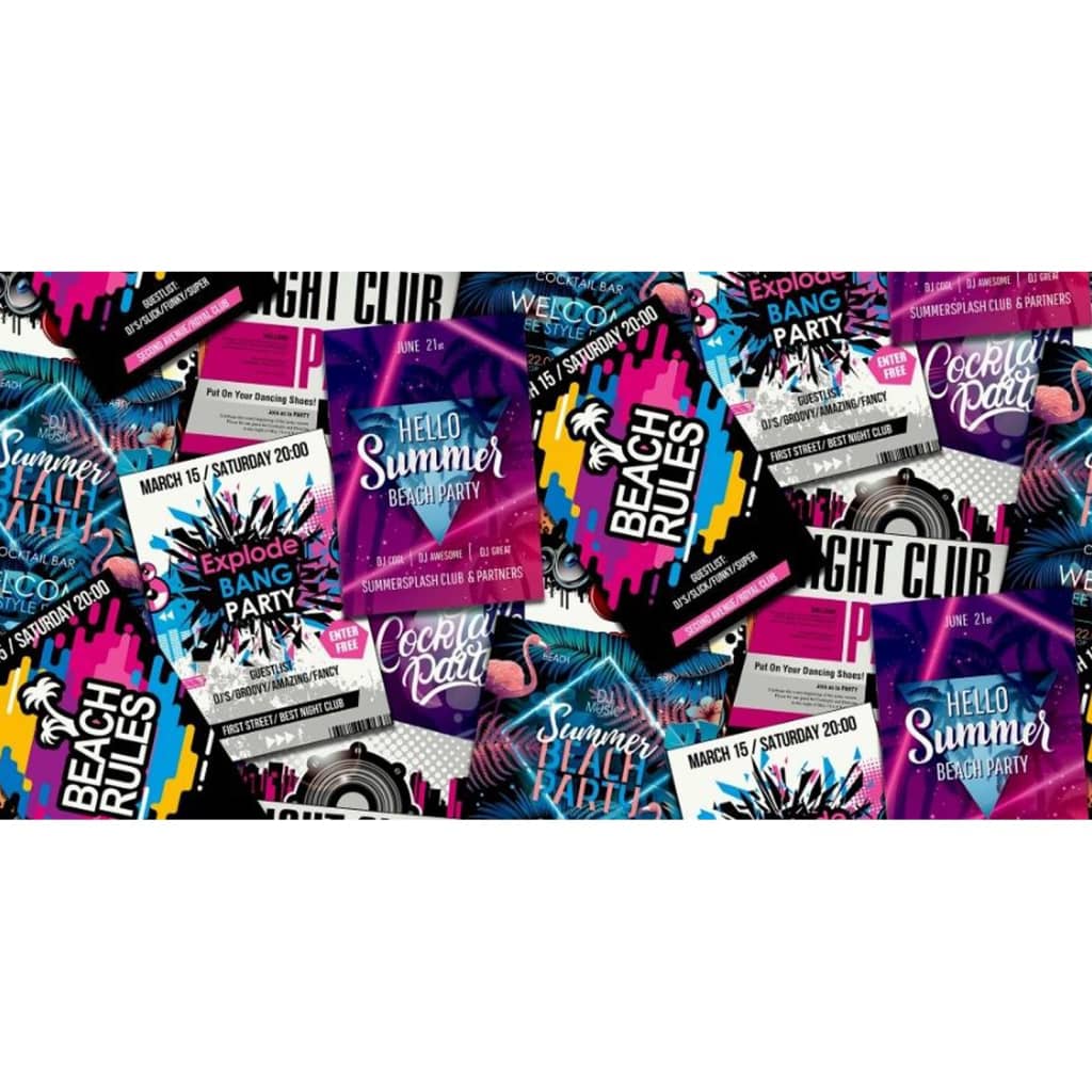 Wallpaper North Wall Noordwand Good Vibes Club Poster viola e rosa