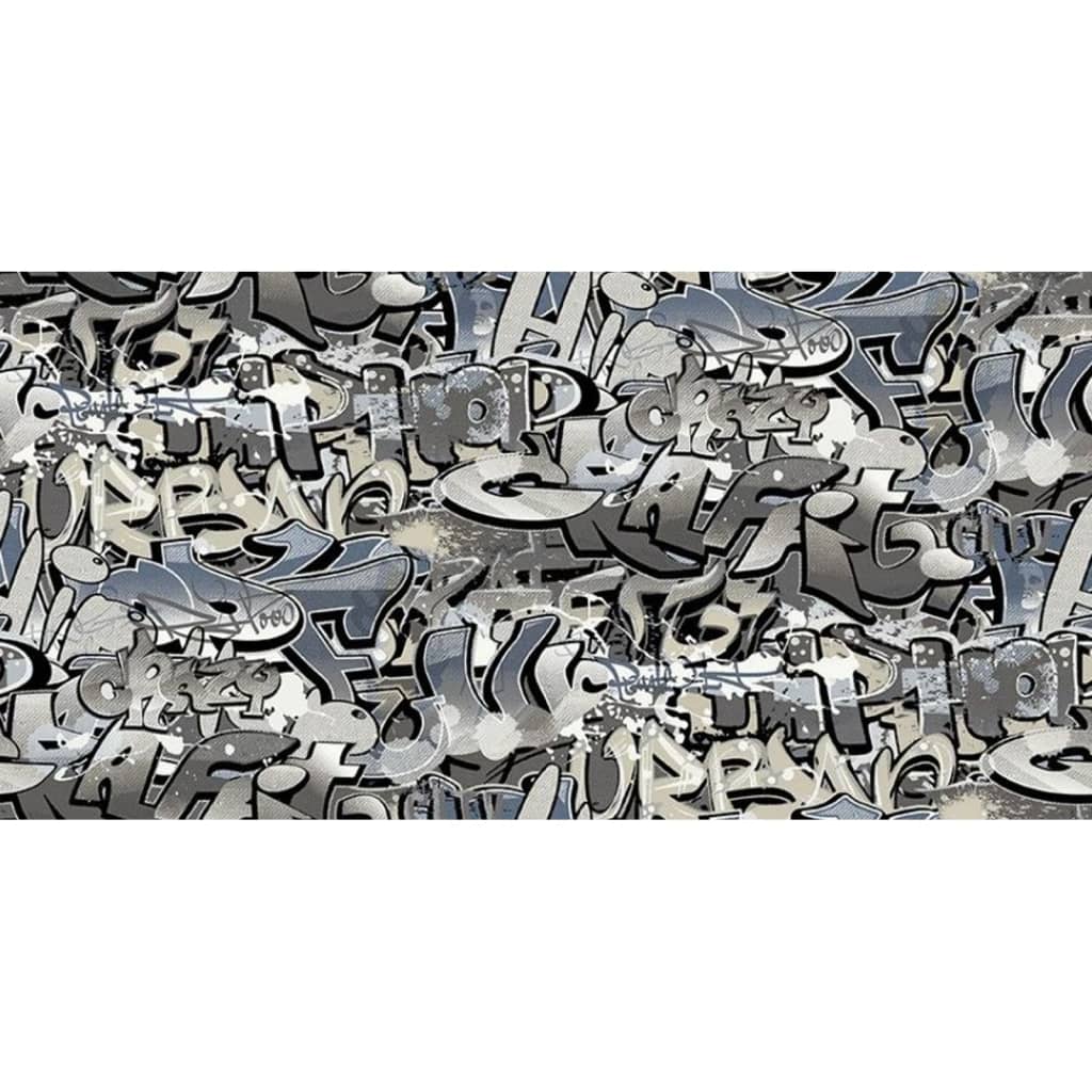 Wallpaper North Wall Noord Wallpaper Buoni vibrazioni Graffiti Grigio e Blu