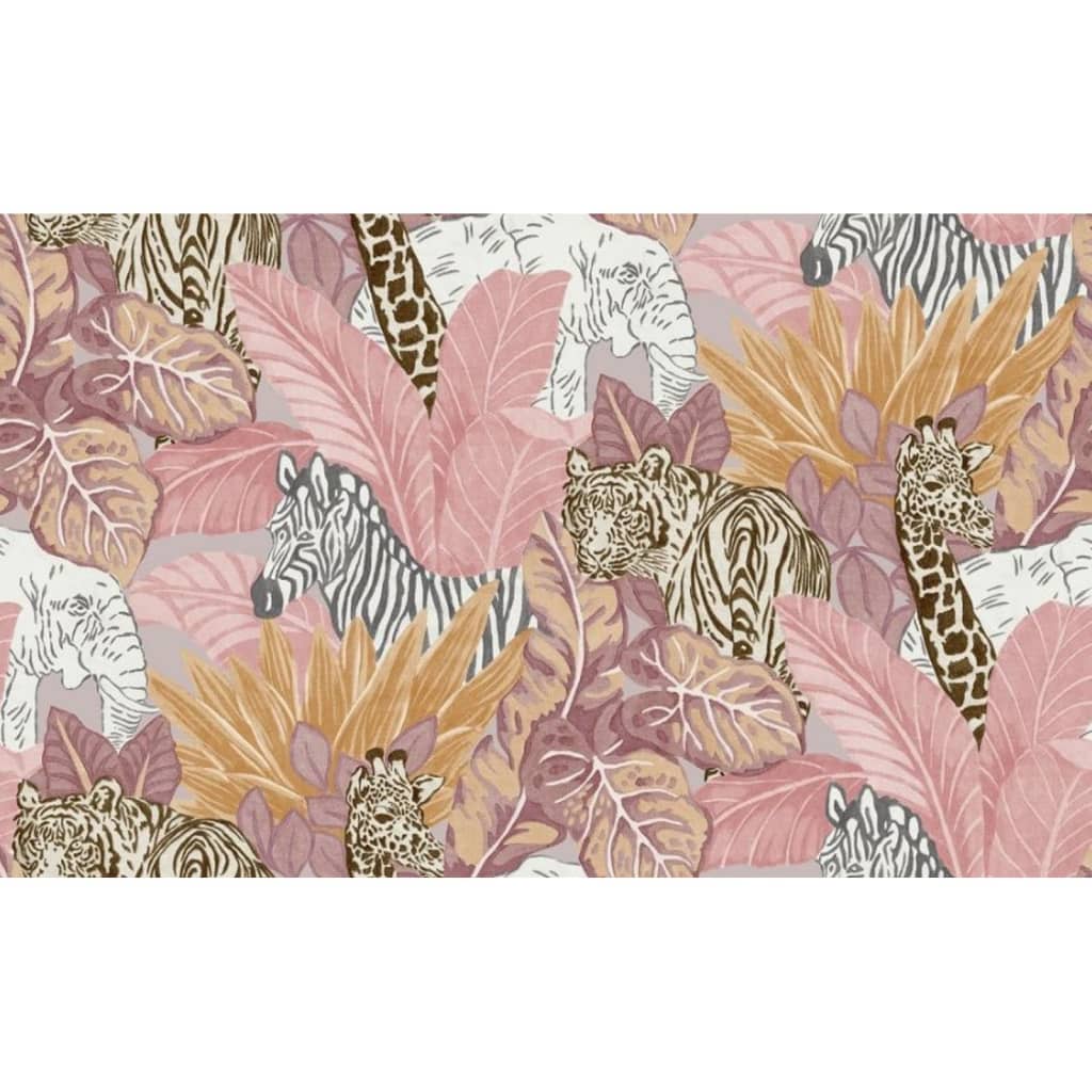 Noordwand Wallpaper Noordwand BOOD VIBES ANIMALI Rosa e Orange