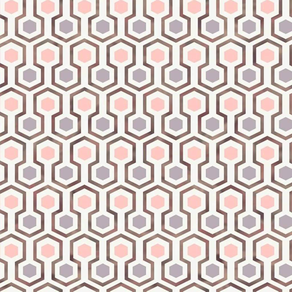 Wallpaper North Wall Noordwand Good Vibes Pattern esagono rosa e viola