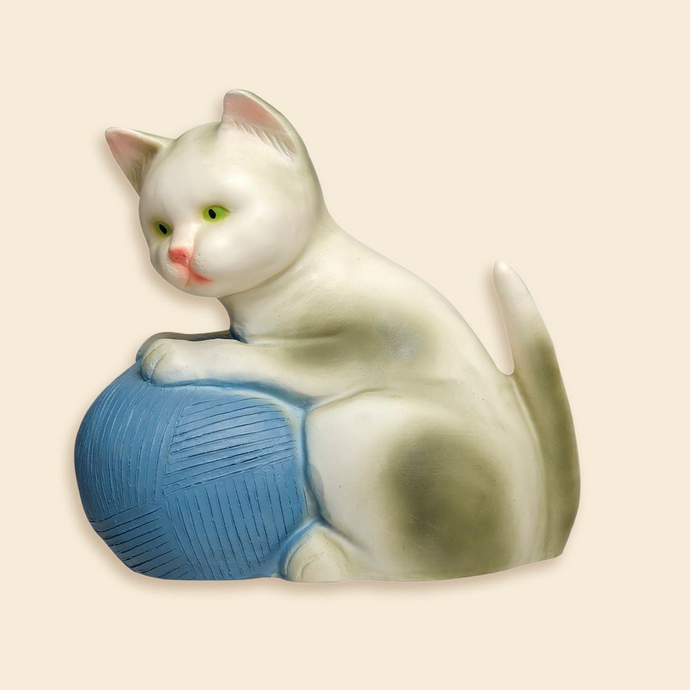Lampada Egmont gatto con gomitolo di lana blu 24x23