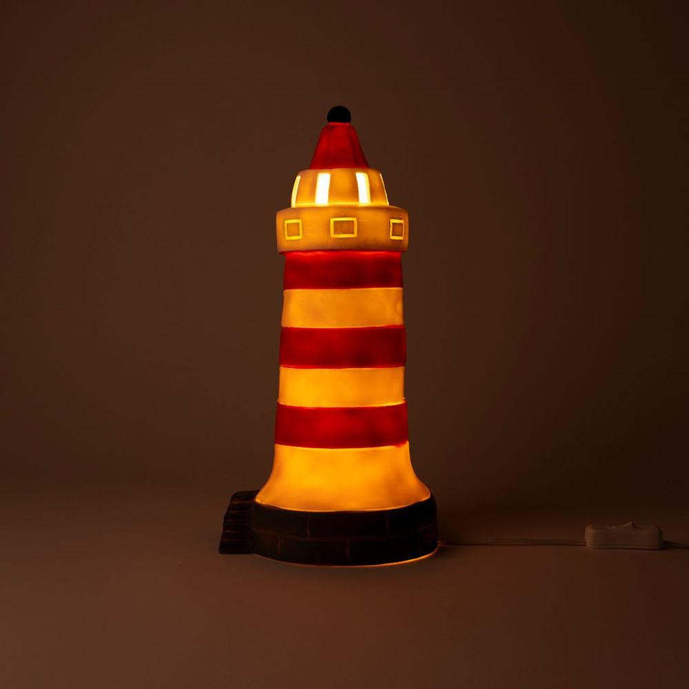 Faro lampada Egmont rosso-bianco. 17x35 centimetri