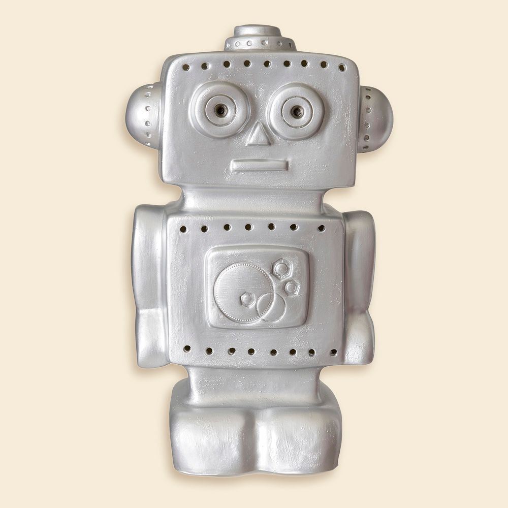 Lampada robot Egmont argento. 33x18x10