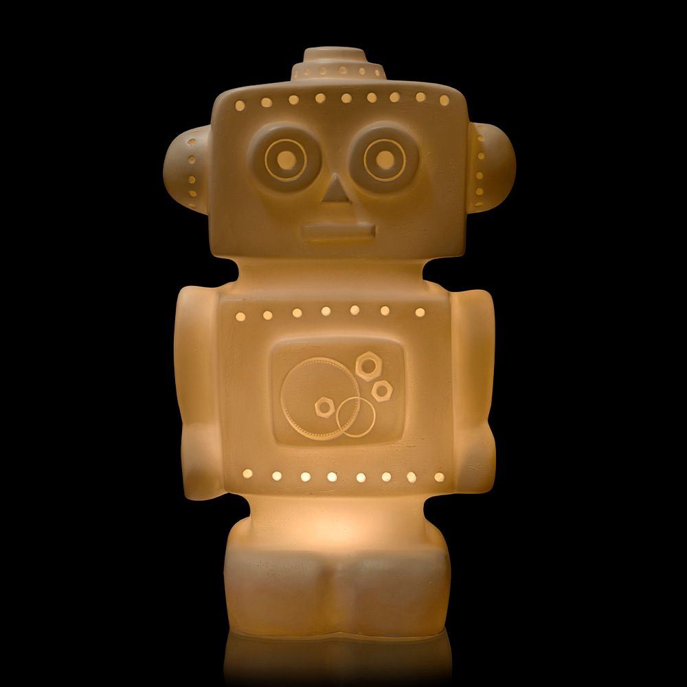 Lámpara robot Egmont blanca. 33x18x10cm