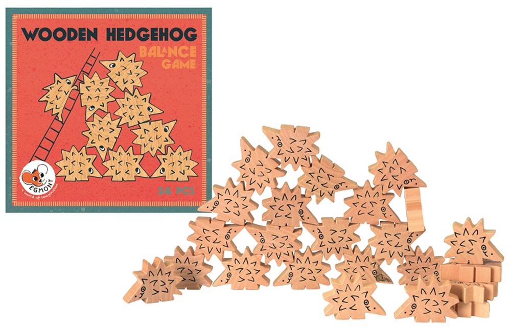 Gioco del riccio in legno. 17x17x4,5cm. 5+