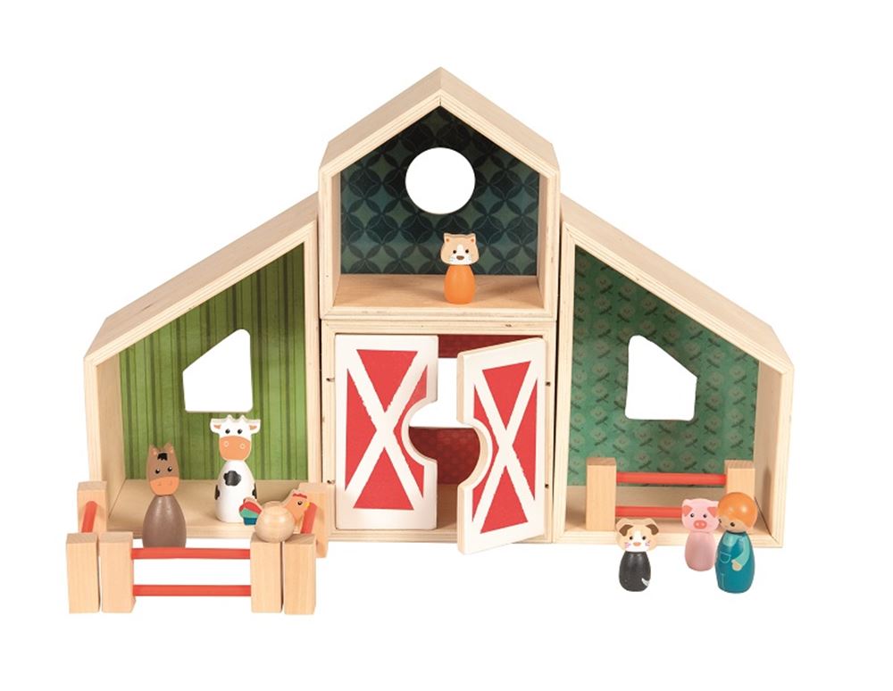 Legno di fattoria con figure. 45x3x10 c
