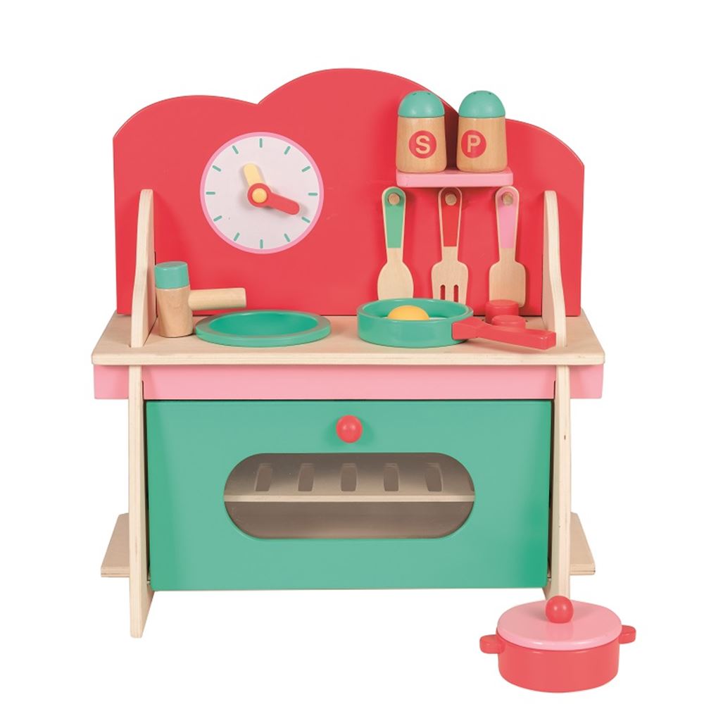 Cucina legno 36x17x38 con accessori. 3+