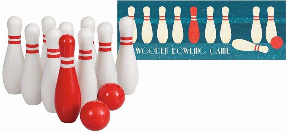 Set da bowling in legno Egmont 55 x 20 x 6 cm.