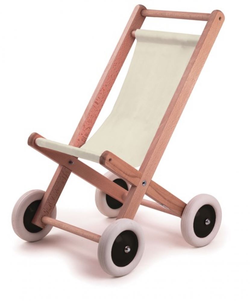 Buggy Egmont in legno con tessuto naturale. 40×5