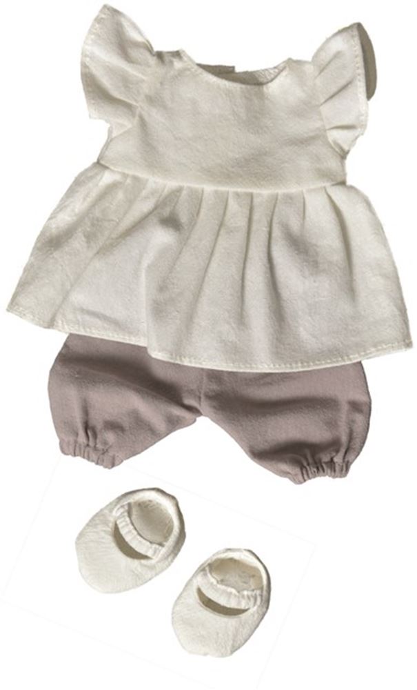 Set vestito per bambola bianco cioccolato. 1+
