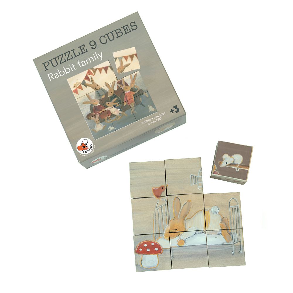 Coniglio della famiglia puzzle cubo Egmont. fsc