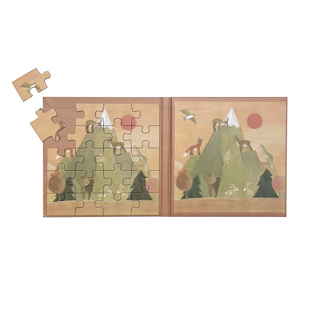 Magneet puzzel gebergte. 17,5x17,5x1 cm.