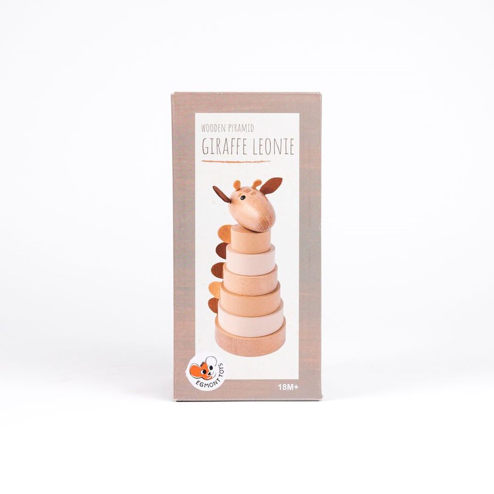 Houten stapel giraffe leonie. 21x10x10