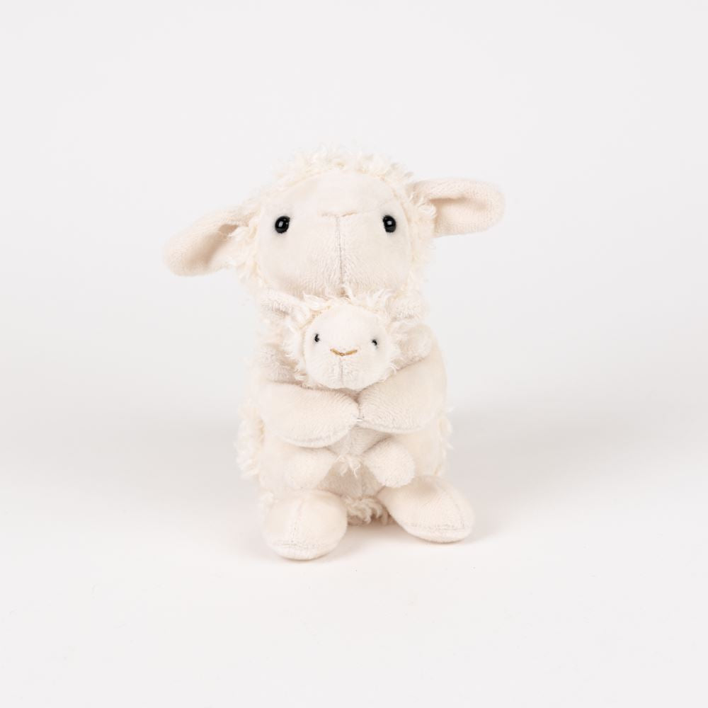 Egmont knuffel schaap met baby. 15x15x12