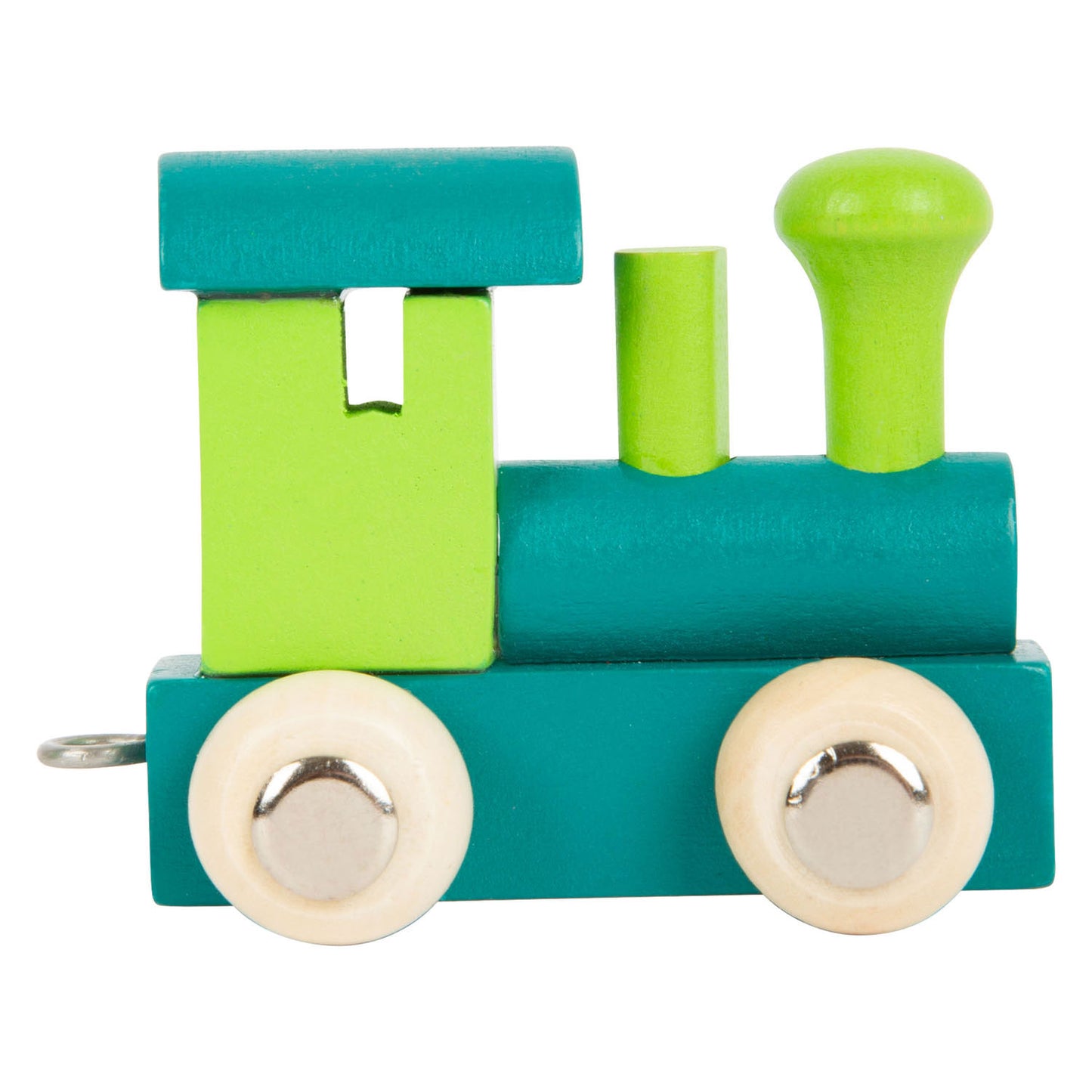 Small foot - locomotora de tren de letras de madera verde - 12 piezas