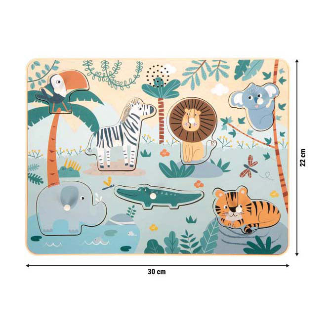 Small foot - safari de rompecabezas con sonidos de animales de madera