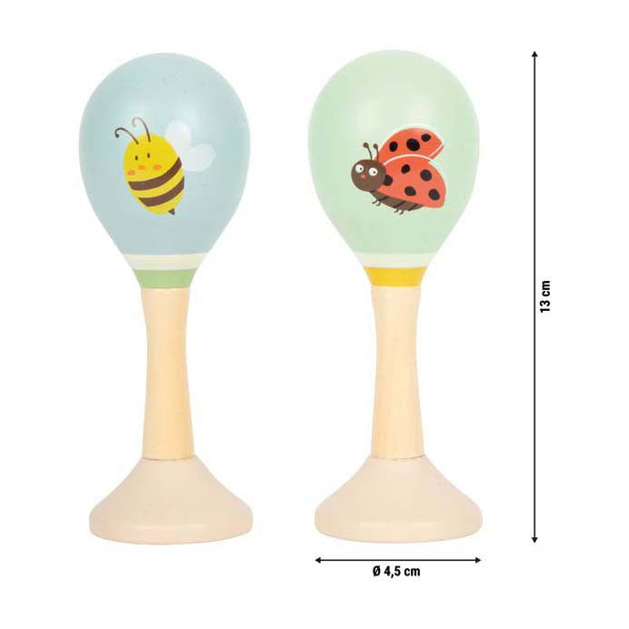 Small foot - maracas de madera tiny friends - 2 uds.