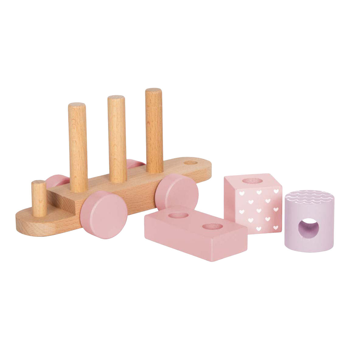 Small foot - Trenino in legno rosa