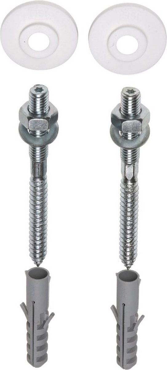 Plieger wastafel bevestigingsset van 2 - m10x110mm - met plug