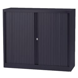 Roldeurkast laag staal 120x43x103cm donkergrijs 1 legbord