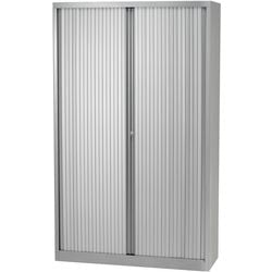 Armario puerta enrollable alto bisley 120x43x198cm plata 4 estantes