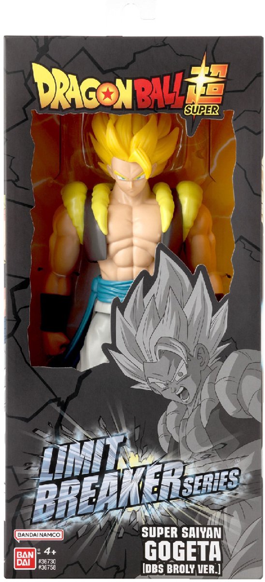 Bandai - dragon ball super - figura gigante limit breaker - super saiyan gogeta - licencia oficial dragon ball - figura grande articulada de gogeta - juguetes para niños a partir de 4 años - 36758