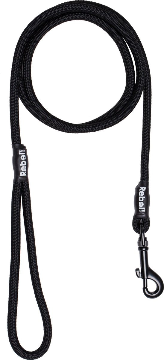 Correa para perro Rebel Petz - negra - s - 8 mm x 140 cm