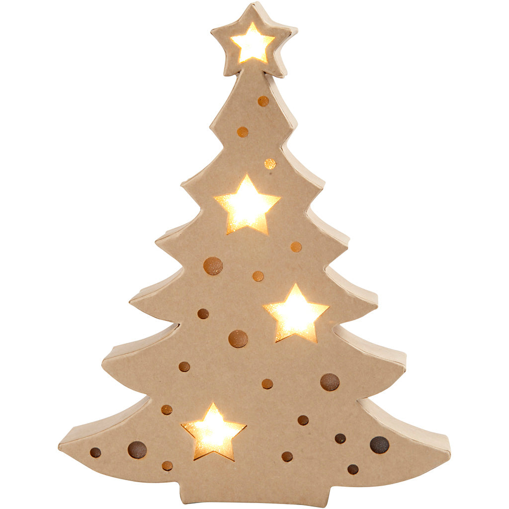 Figura de la empresa Creativ con luz, árbol de Navidad, al: 27 cm, fondo: 4 cm, ancho: 21,5 cm, 1 pieza