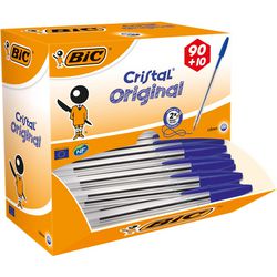 Penna a sfera cristal media 0,4 mm 100 pezzi blu
