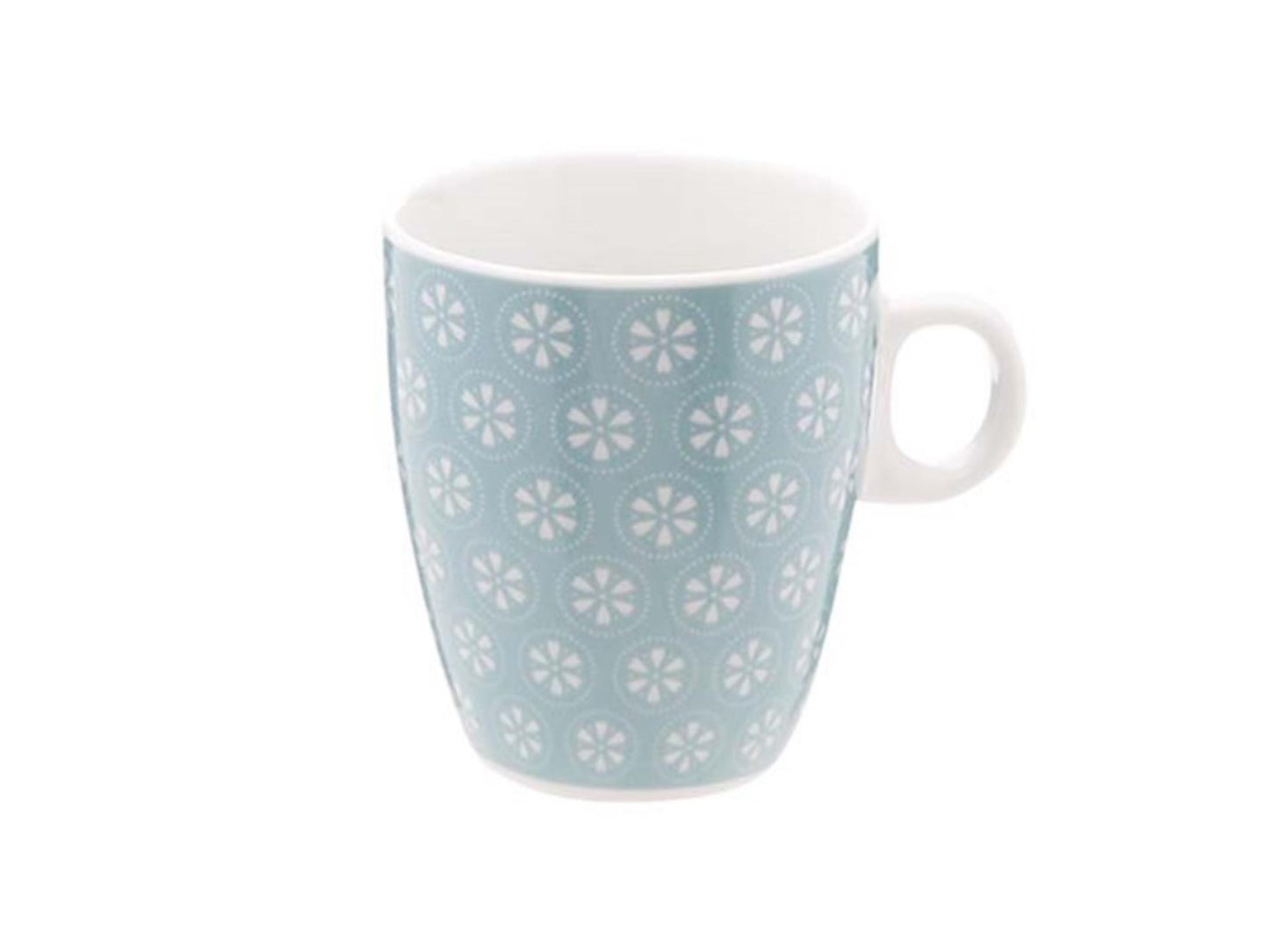 Taza acogedora de moda azul con flores 19cl