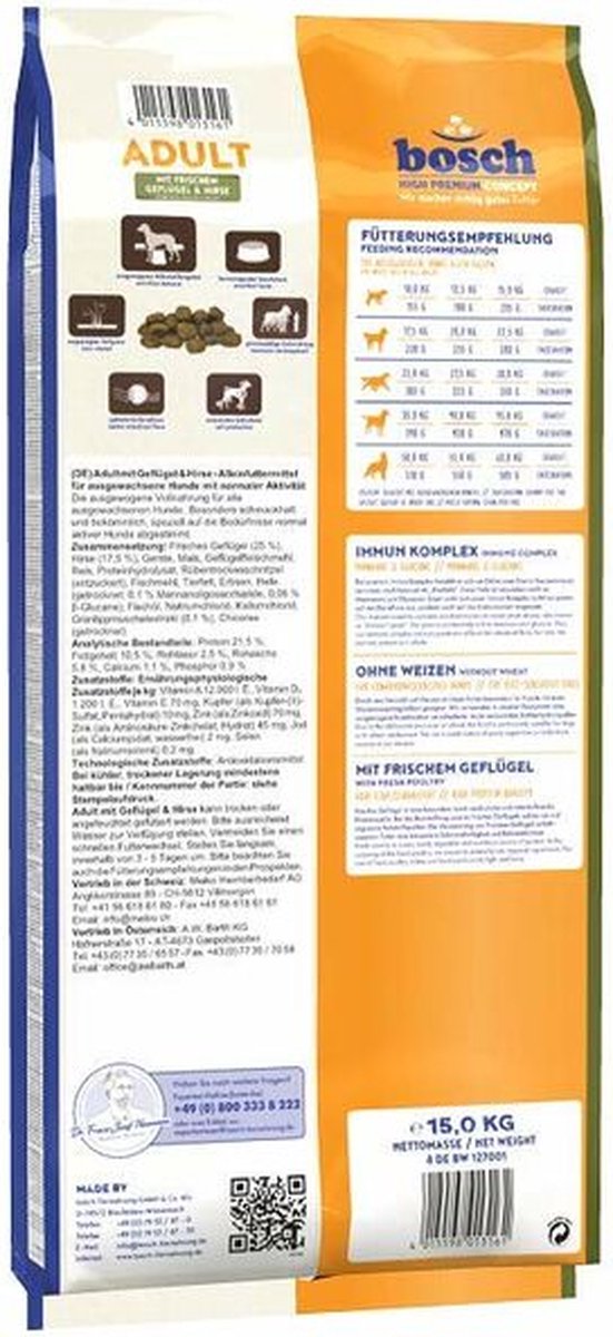Cibo Bosch per uccelli adulti 15 kg