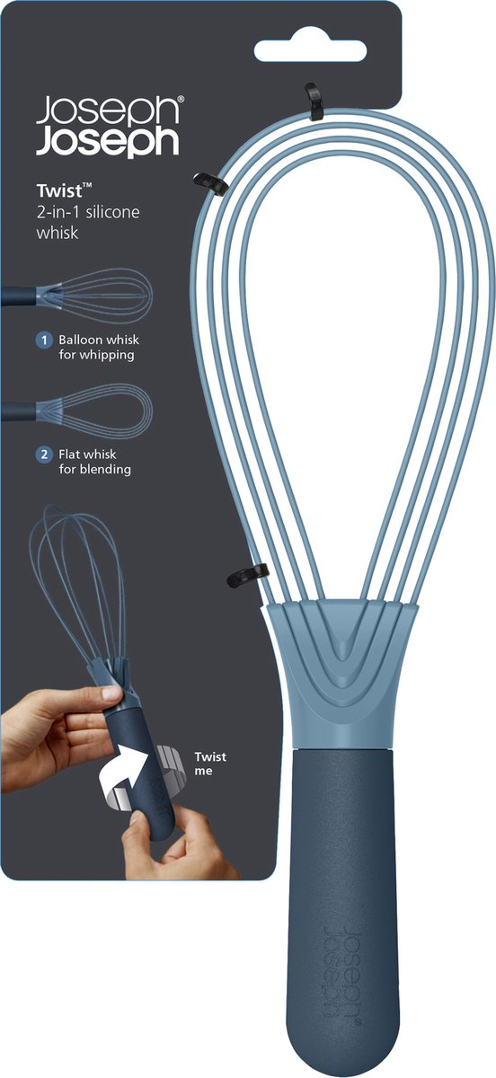 Frusta twist Joseph Joseph – blu cielo - frusta pieghevole 2‑in‑1