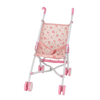 Cochecito de muñecas flor rosa | 4 piezas