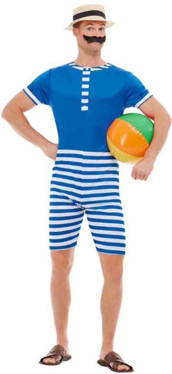 Smiffys - costume da bagno anni '20 - m - blu bianco