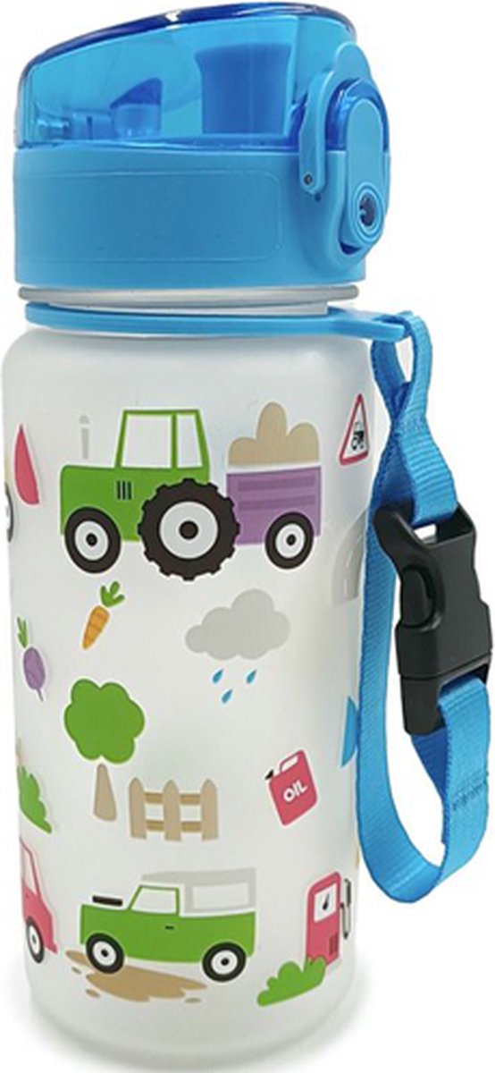 Puckator little tractors pop top 350ml breukbestendige kinder drinkfles schoolbeker drinkbeker kind tractor