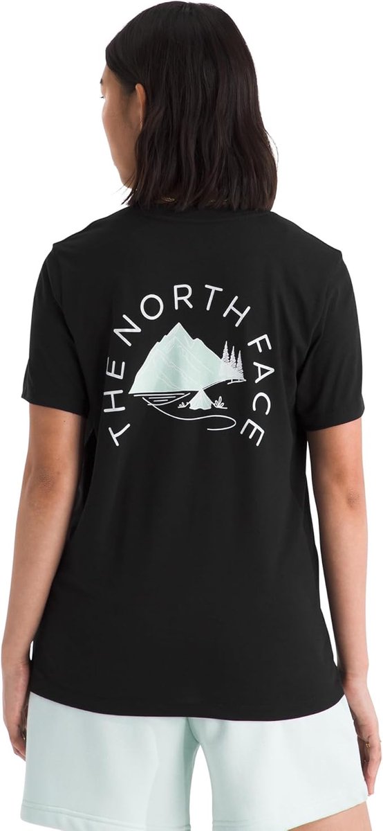 The north face w monte regular short sleeve tee-graphic dames outdoorshirt - tnf zwart