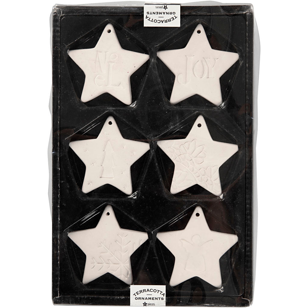 Soprammobili Creative Company da appendere, stella, misura 7x7 cm, bianco, 6 pezzi 1 scatola