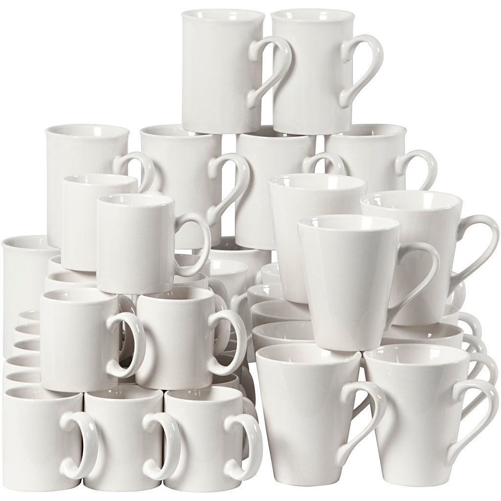 Tazze aziendali Creativ, h: 7-10 cm, bianco, 48 pezzi 1 scatola