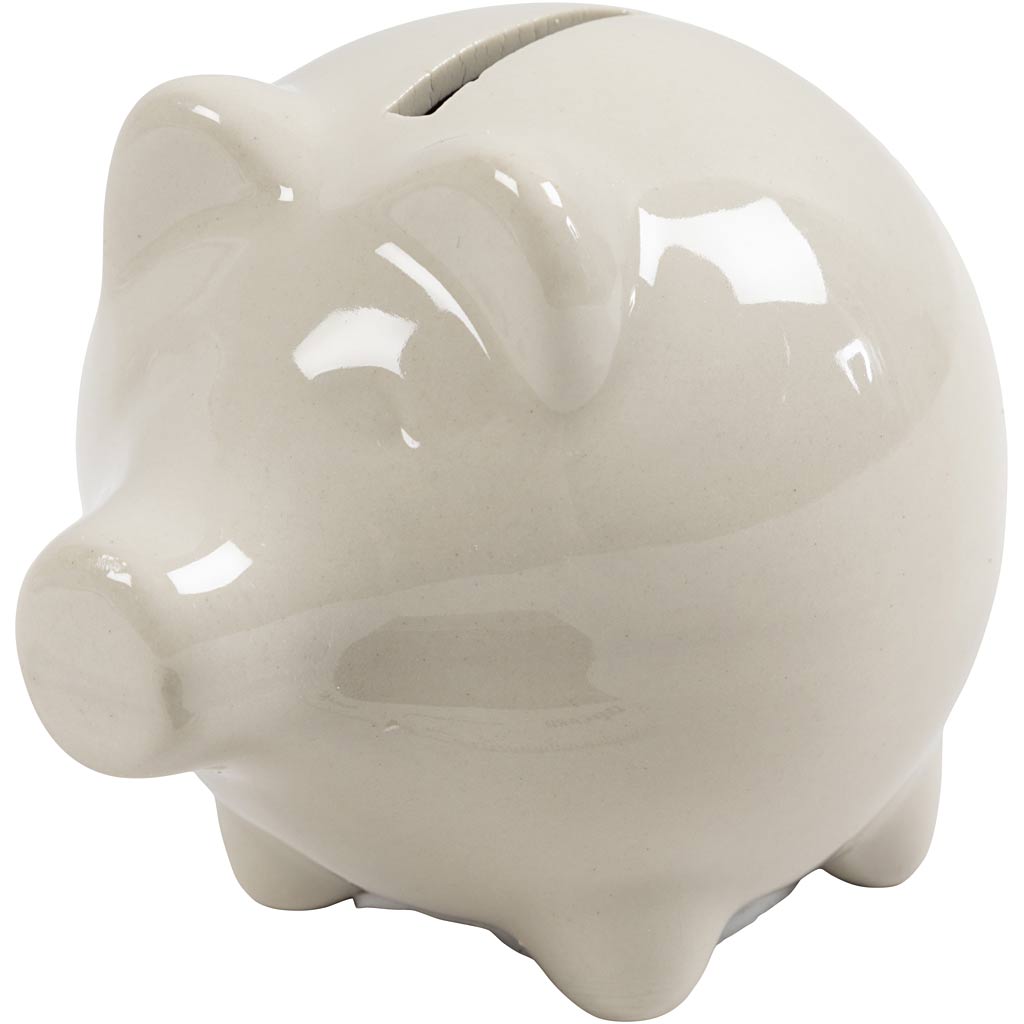 Salvadanaio Creativ Company, h: 8 cm, l: 8,5 cm, bianco sporco, 10 pezzi 1 scatola