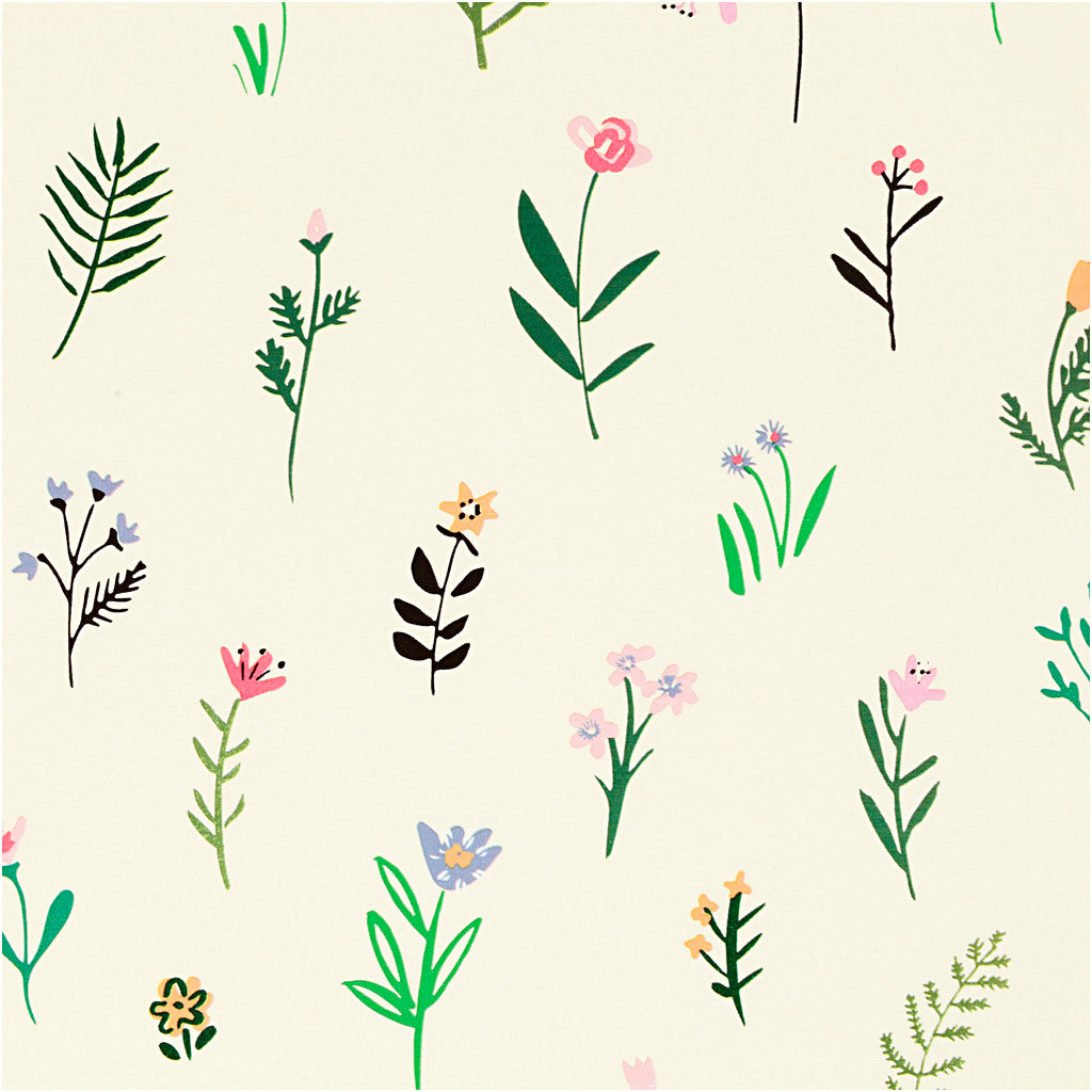 Papel de regalo de la empresa Creativ, flora, ancho: 50 cm, 80 gr, 100 m 1 rollo