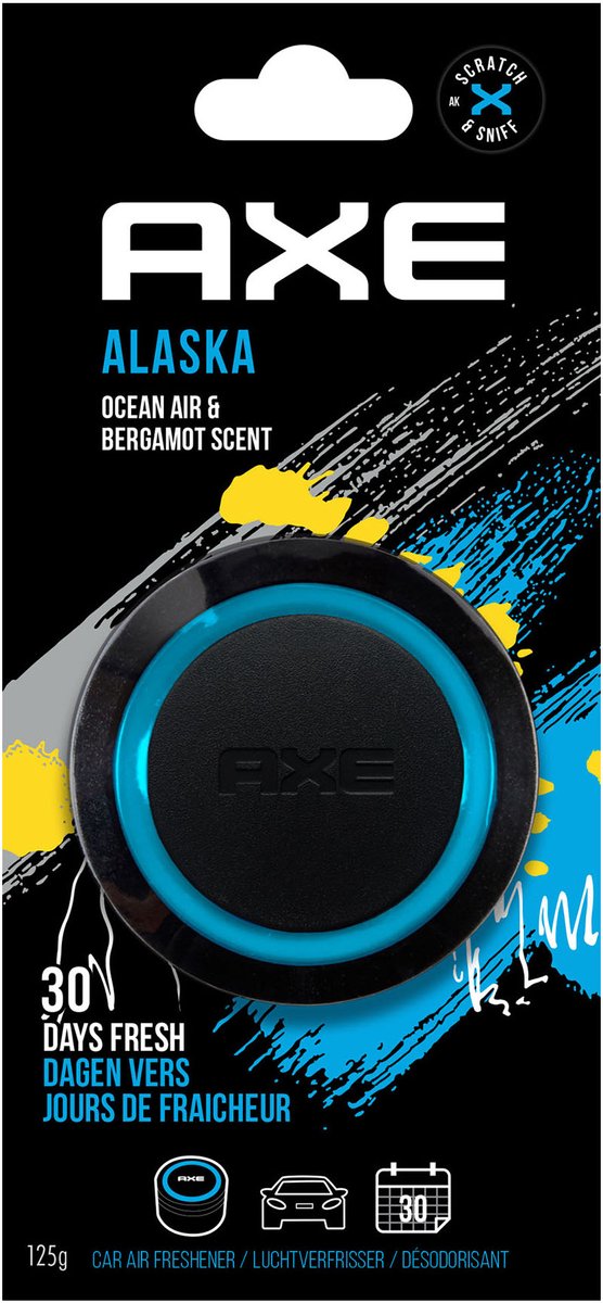 Lattina di gel deodorante per ambienti Axe Alaska nero blu