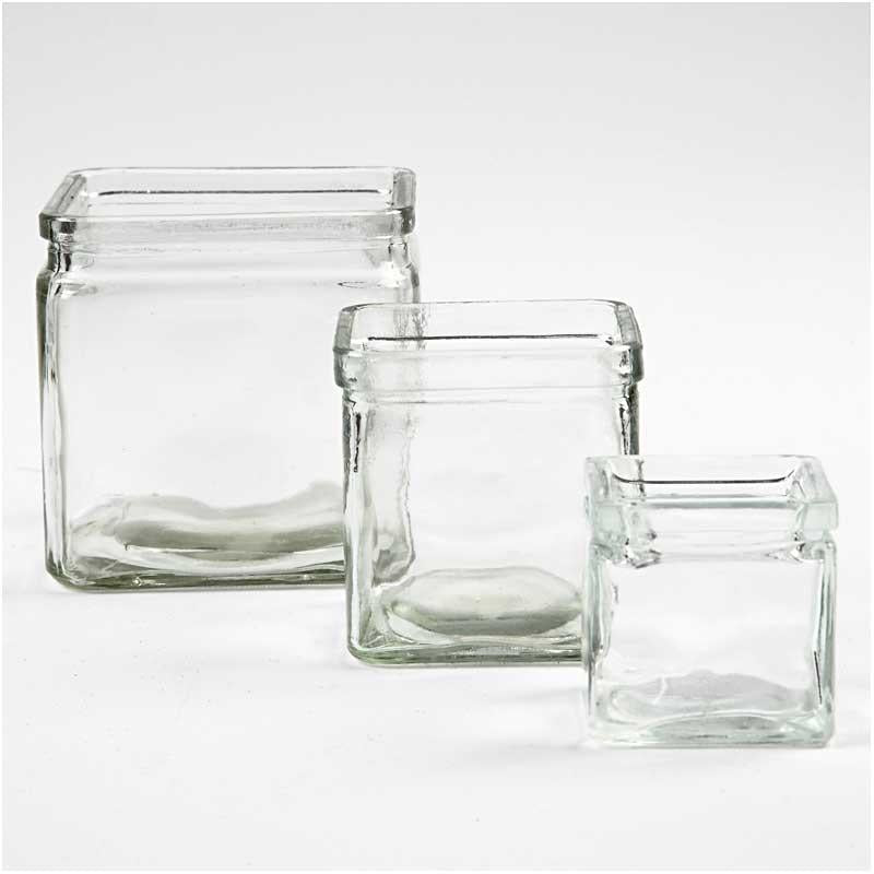 Creative Company Square Glass, H: 5,5 cm, Dim 5,5x5,5 cm, 12 pezzo 1 scatola