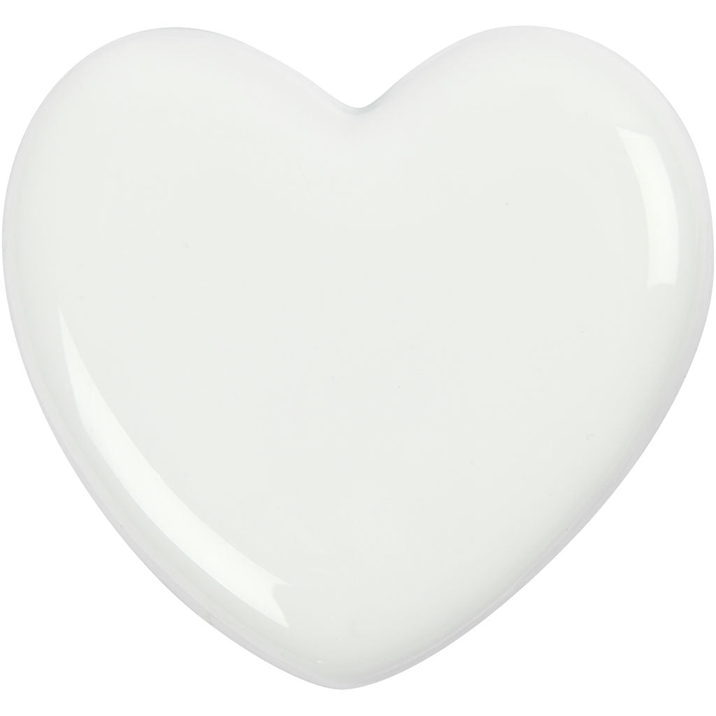 Cuore di vetro - bianco, 1 °.