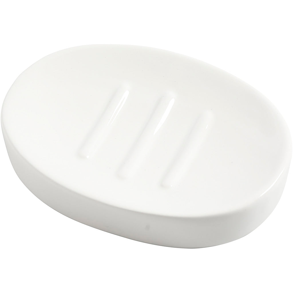 Portasapone Creative Company, h: 2,5 cm, l: 13,5 cm, l: 10 cm, bianco, 1 pezzo