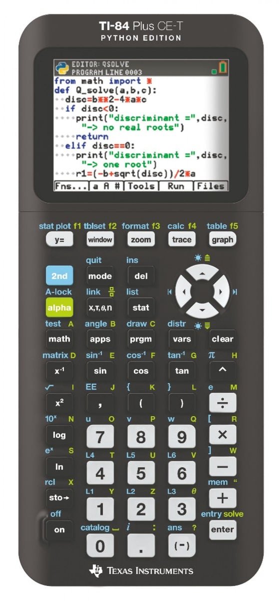 Texas Instruments ti-84 plus ce-t python edition - calculadora gráfica