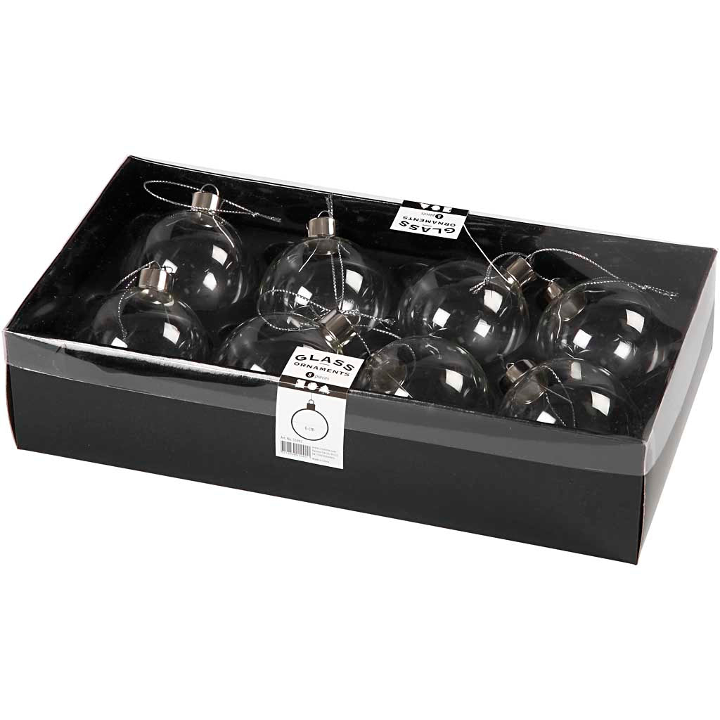 Soprammobili in vetro Creative Company, h: 6,9 cm, p 5,9 cm, trasparente, 8 pezzi 1 scatola