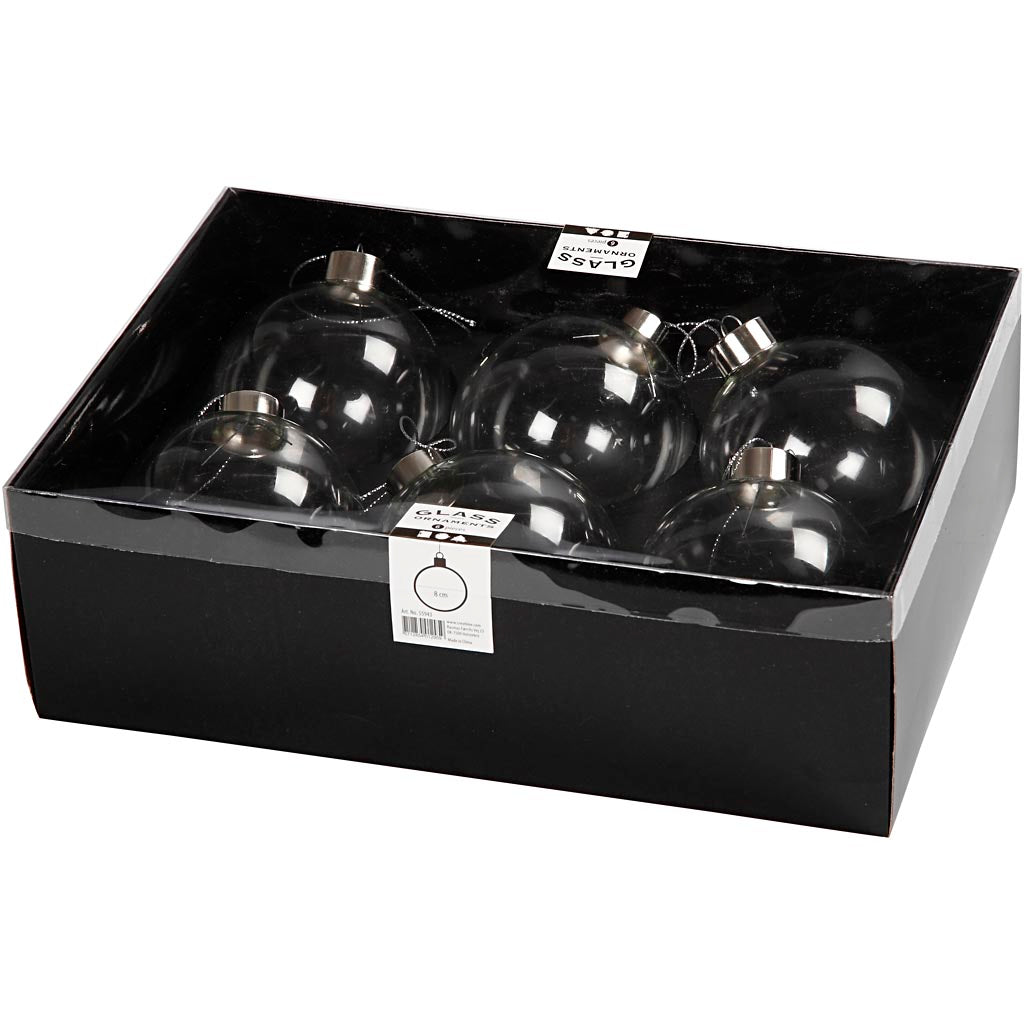 Soprammobili in vetro Creative Company, h: 8,9 cm, p 7,9 cm, trasparente, 6 pezzi 1 scatola