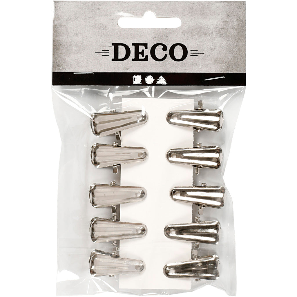 Mollette decorative Creativ Company, l: 27 mm, l: 14 mm, argento, 10 pezzi 1 scatola
