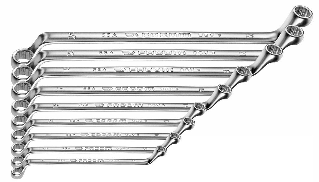 Set chiavi ad anello Facom doppia curvatura 12k 10 pezzi